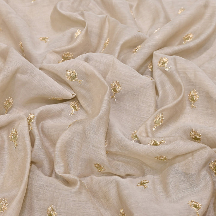 Dyed Mul Chanderi Gota & Zari Embroidery Fabric 44" – Premium Designer Fabric MC162A-4