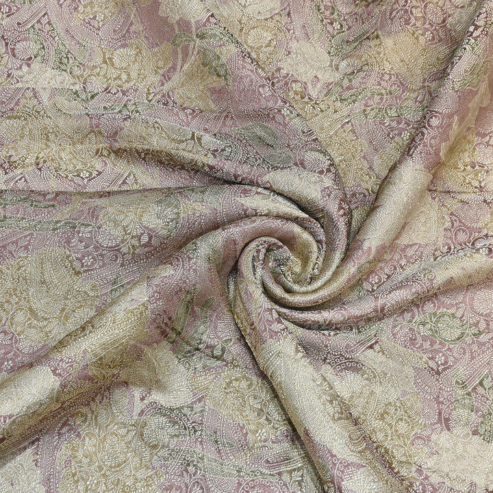 Premium Silk Brocade Jacquard Digital Print Fabric | Designer Fabric- AL3812-4