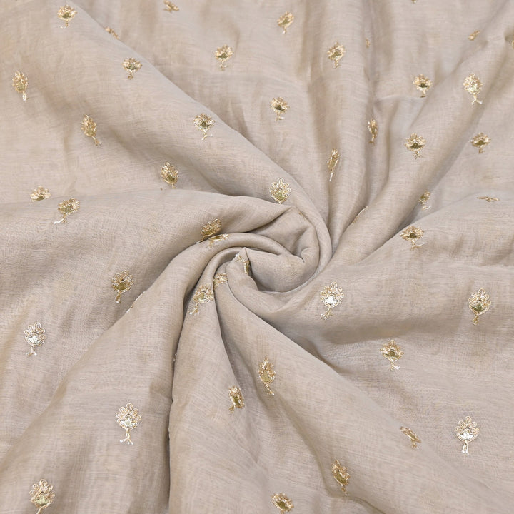 Dyed Mul Chanderi Gota & Zari Embroidery Fabric 44" – Premium Designer Fabric MC162A-4