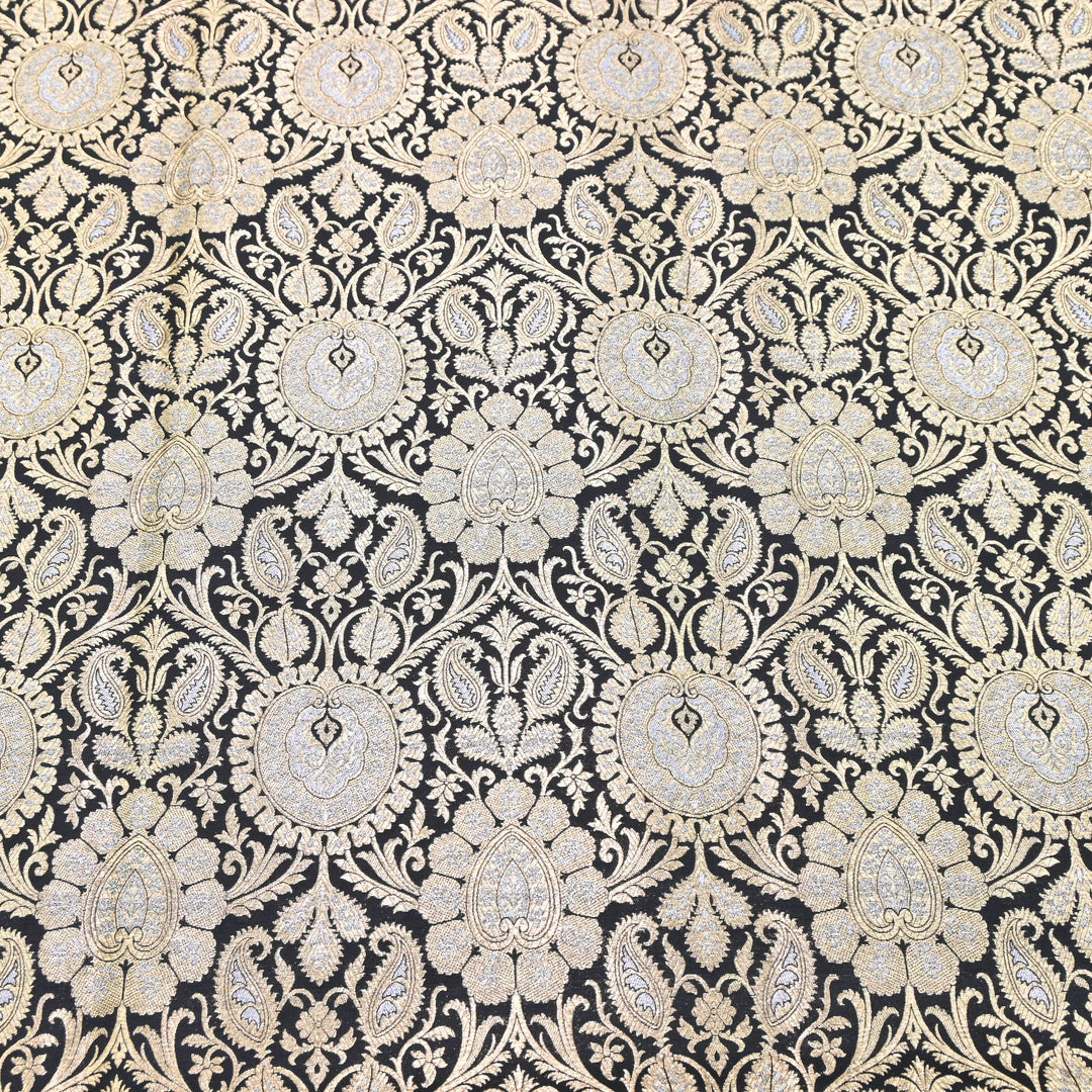 Luxury Meena Zari Brocade Fabric | Rich Traditional Floral & Paisley Designer Brocade | OEW310-4