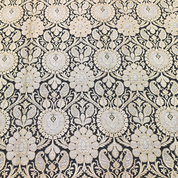 Luxury Meena Zari Brocade Fabric | Rich Traditional Floral & Paisley Designer Brocade | OEW310-4