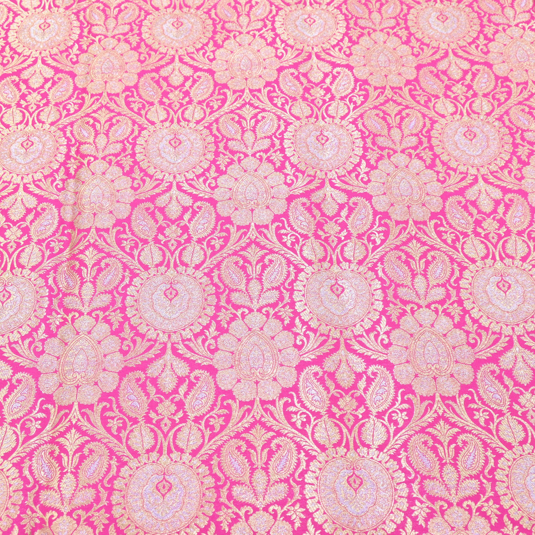 Luxury Meena Zari Brocade Fabric | Rich Traditional Floral & Paisley Designer Brocade | OEW310-5
