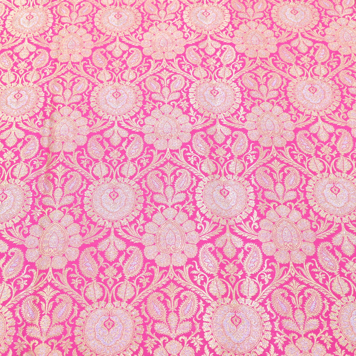 Luxury Meena Zari Brocade Fabric | Rich Traditional Floral & Paisley Designer Brocade | OEW310-5