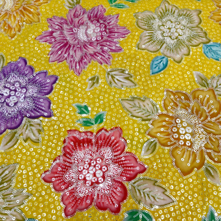 Beautiful Designer Crepe Position Prints, Sequin Embroidery Fabrics