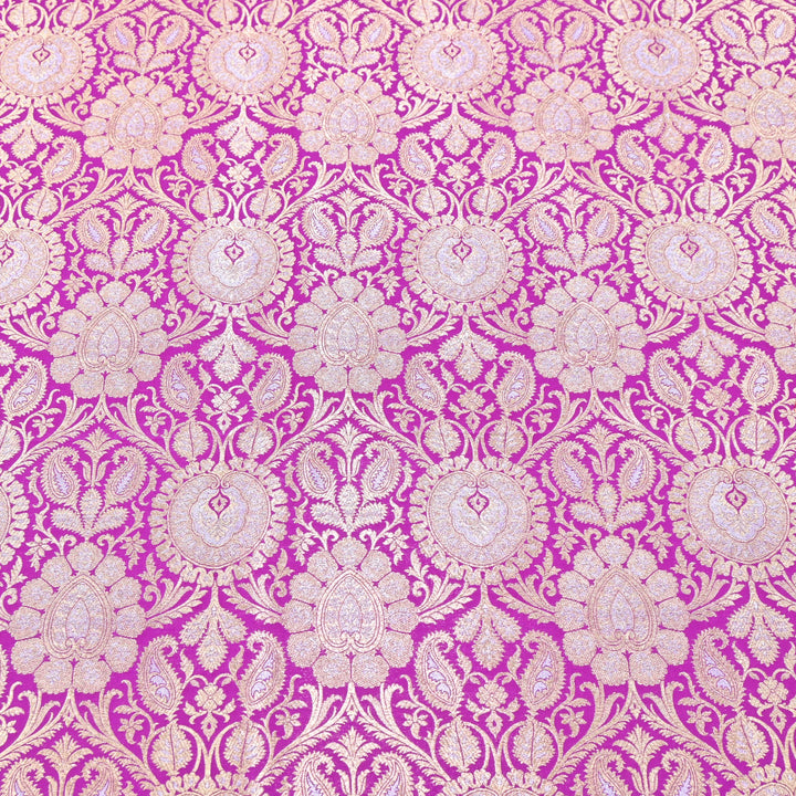 Luxury Meena Zari Brocade Fabric | Rich Traditional Floral & Paisley Designer Brocade | OEW310-6