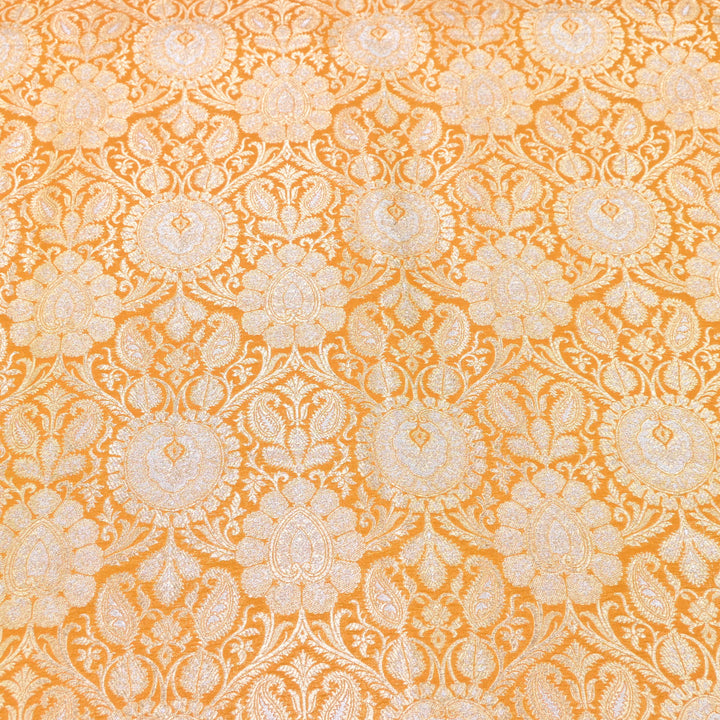 Luxury Meena Zari Brocade Fabric | Rich Traditional Floral & Paisley Designer Brocade | OEW310-7