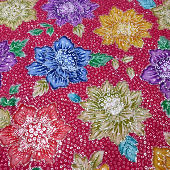 Beautiful Designer Crepe Position Prints, Sequin Embroidery Fabrics