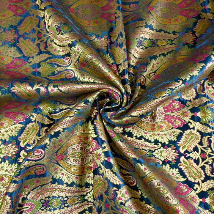 Satin Kimkhab Multi Brocade Fabrics