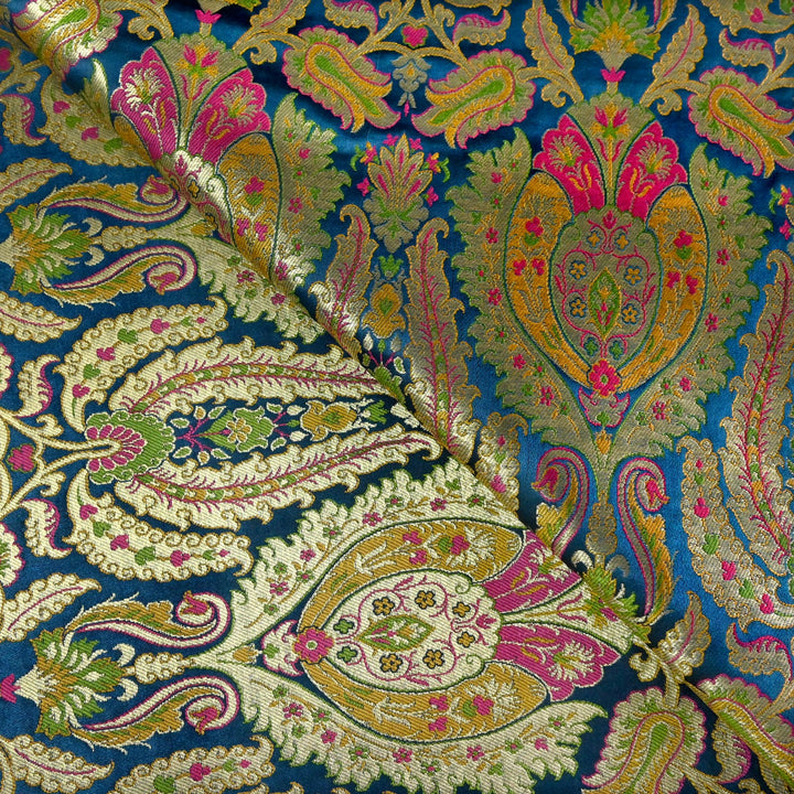 Satin Kimkhab Multi Brocade Fabrics