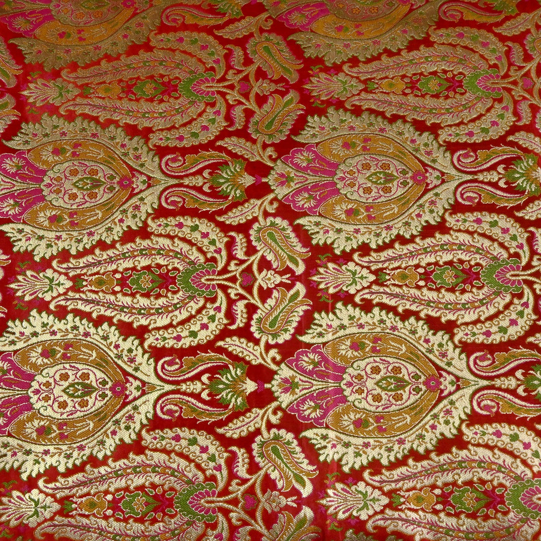 Satin Kimkhab Multi Brocade Fabrics