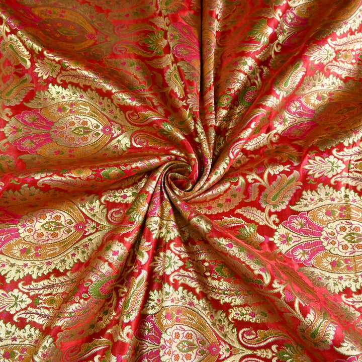 Satin Kimkhab Multi Brocade Fabrics