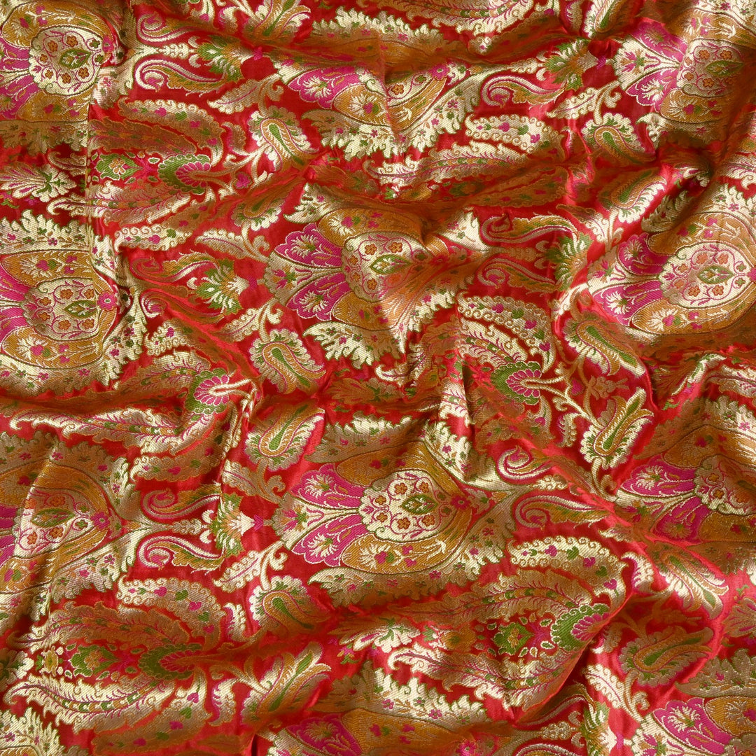 Satin Kimkhab Multi Brocade Fabrics