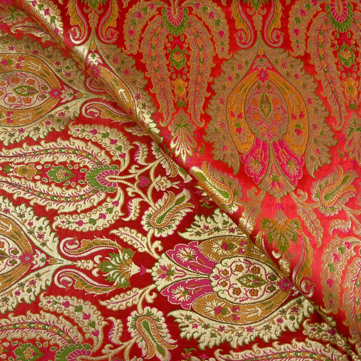 Satin Kimkhab Multi Brocade Fabrics