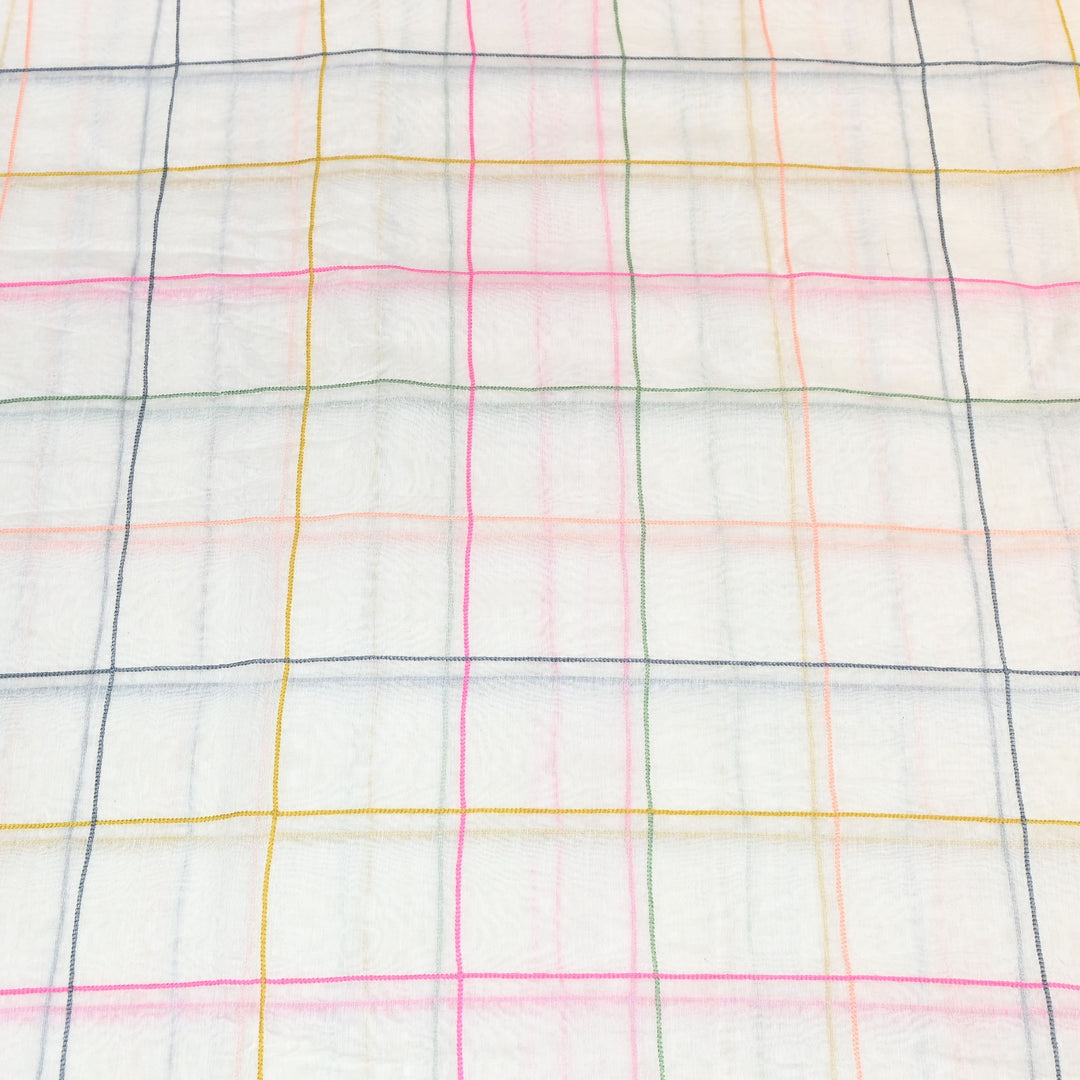 Premium Mul Chanderi Multicolor Thread Work Fabric - V2220C-03