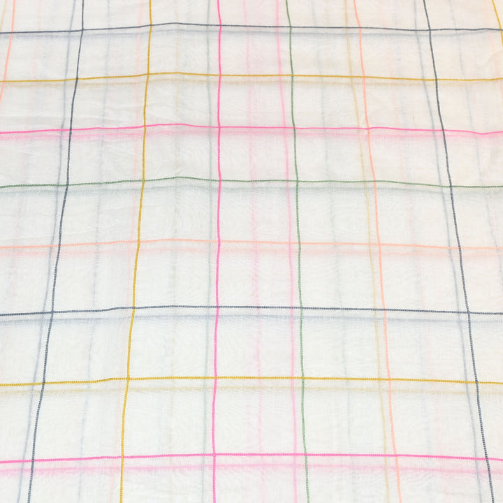 Premium Mul Chanderi Multicolor Thread Work Fabric - V2220C-03
