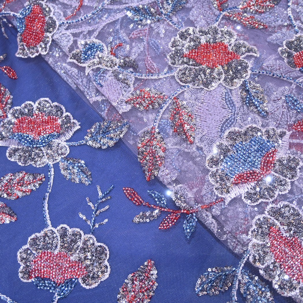 Beautiful Imported Net Cut Dana & Sequins Embroidery Fabrics
