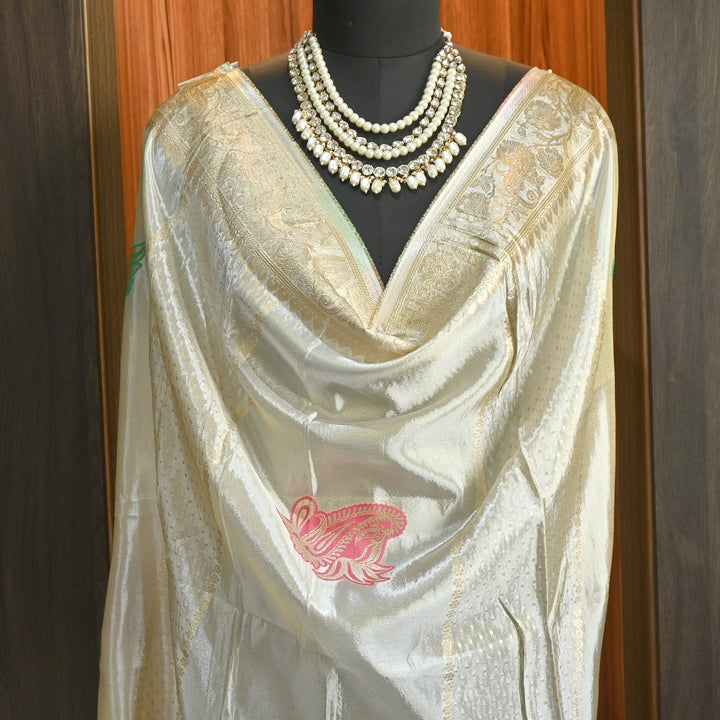 Dyble Tissue Meena Zari Dupatta | Premium Designer Ethnic Dupatta for Suits & Lehengas-EL0005