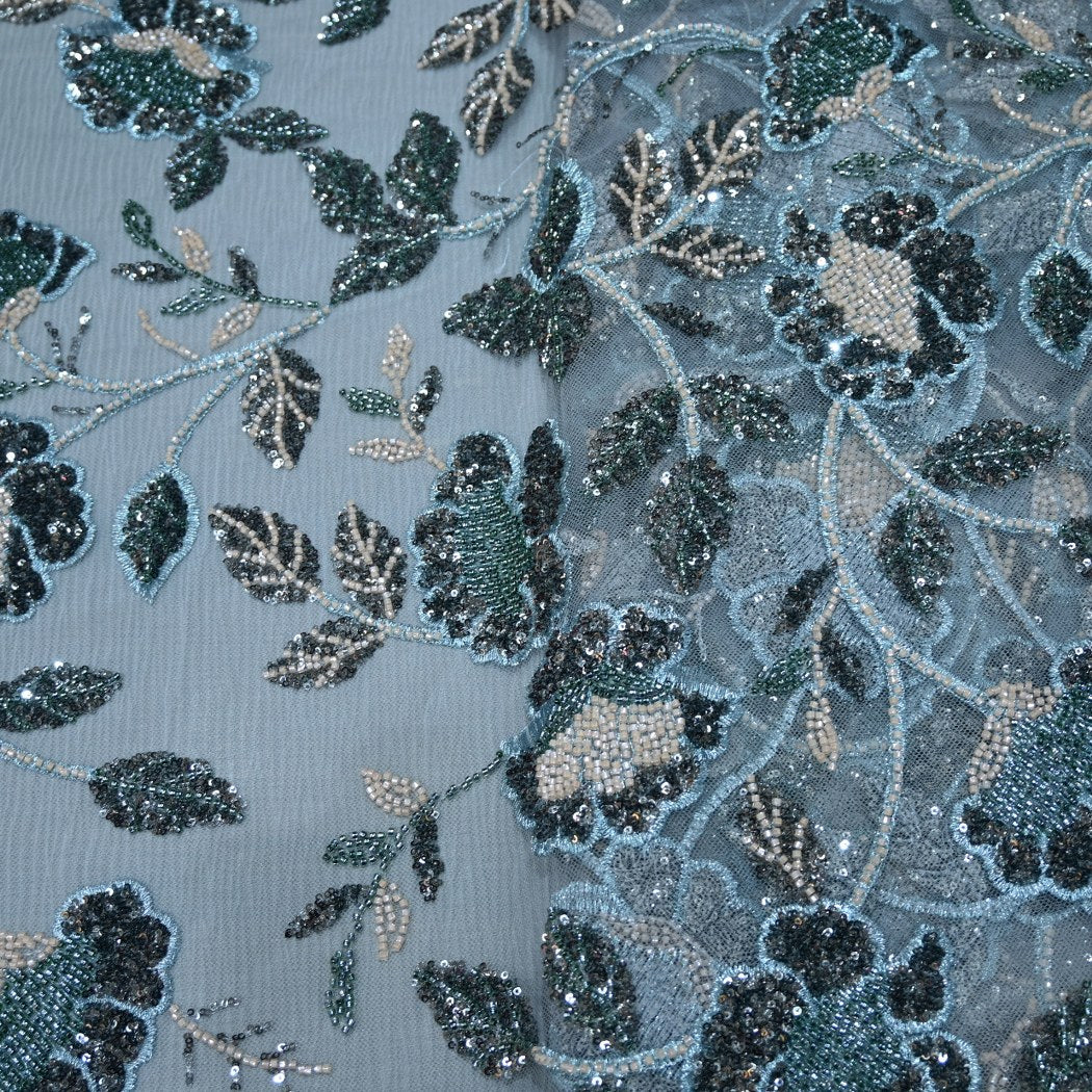 Beautiful Imported Net Cut Dana & Sequins Embroidery Fabrics