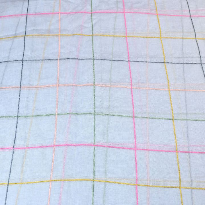 Premium Mul Chanderi Multicolor Thread Work Fabric - V2220C-04