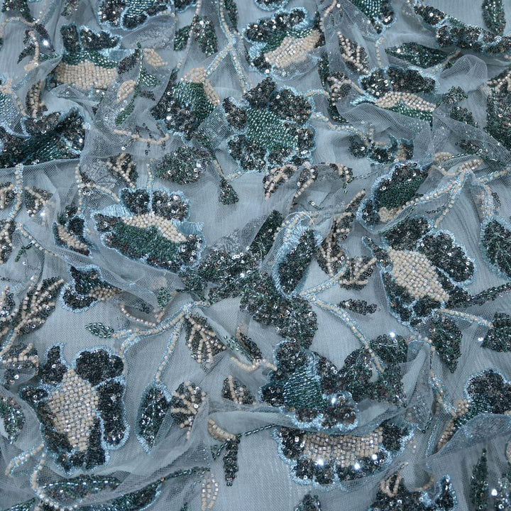 Beautiful Imported Net Cut Dana & Sequins Embroidery Fabrics