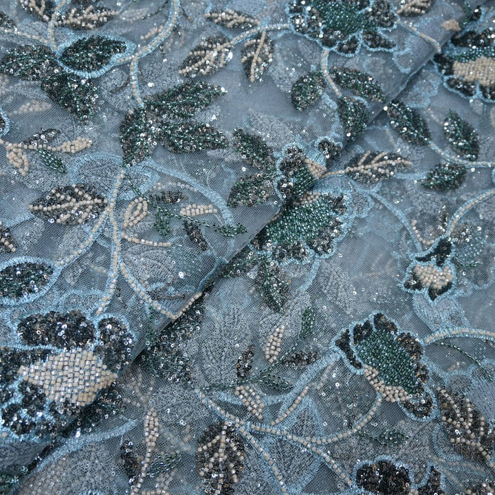 Beautiful Imported Net Cut Dana & Sequins Embroidery Fabrics