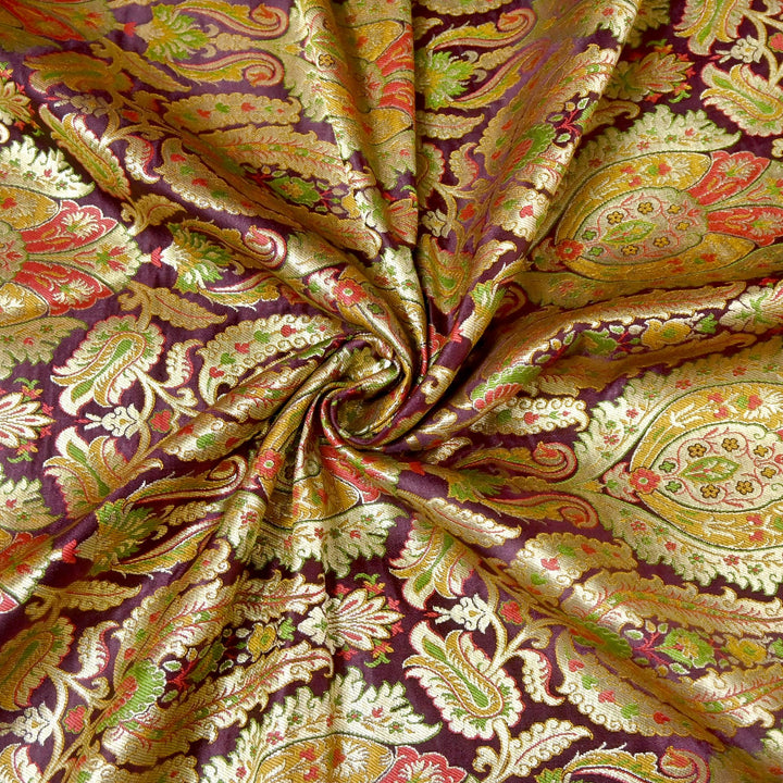 Satin Kimkhab Multi Brocade Fabrics