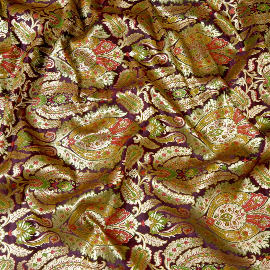 Satin Kimkhab Multi Brocade Fabrics