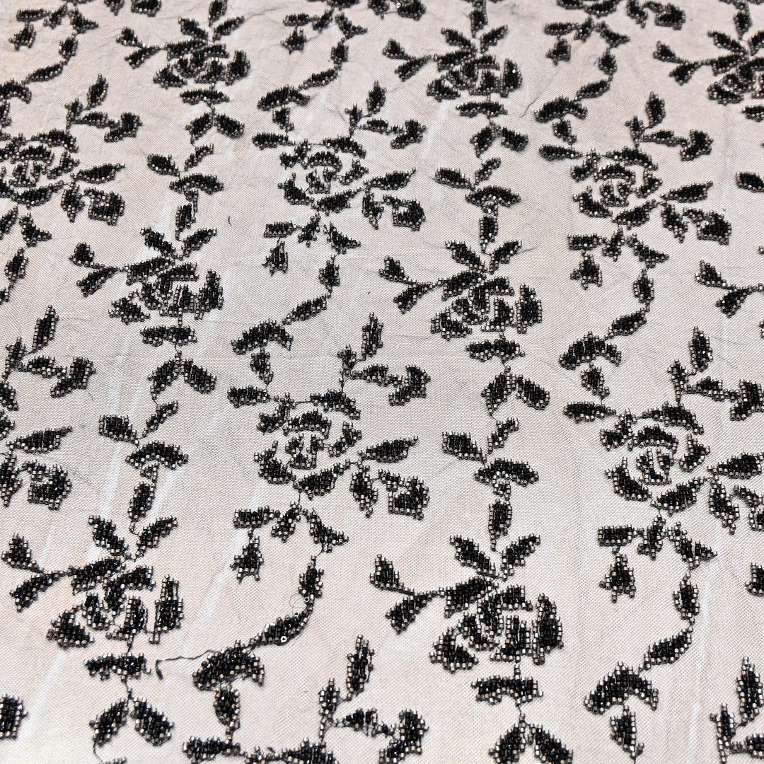 Luxury Imported Net Bead Embroidery Fabric 60" – Heavy Designer Net Fabric - CF4898-2
