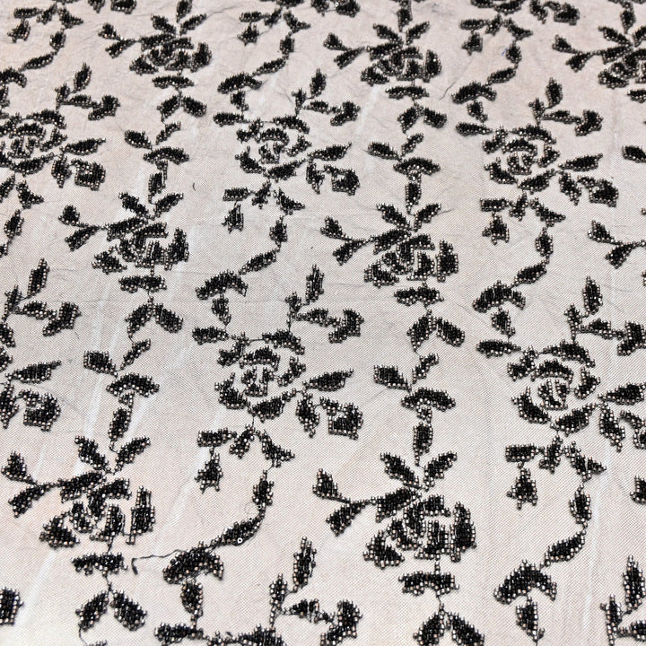 Luxury Imported Net Bead Embroidery Fabric 60" – Heavy Designer Net Fabric - CF4898-2