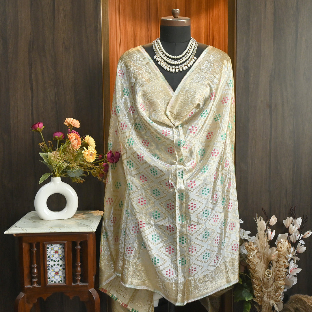 Dyble Tissue Meena Zari Dupatta | Premium Designer Ethnic Dupatta for Suits & Lehengas-EL0002