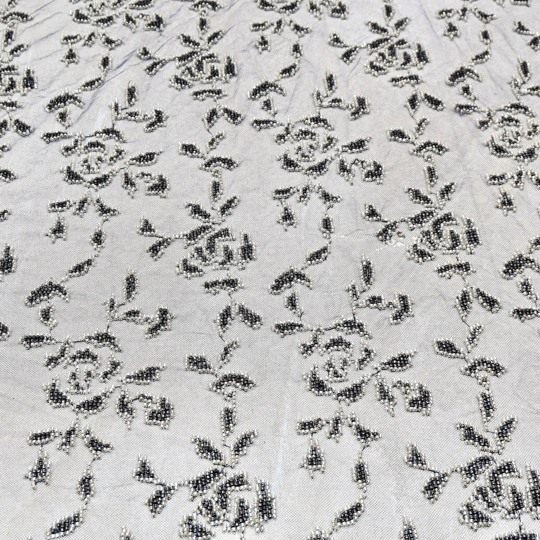 Luxury Imported Net Bead Embroidery Fabric 60" – Heavy Designer Net Fabric - CF4898-4