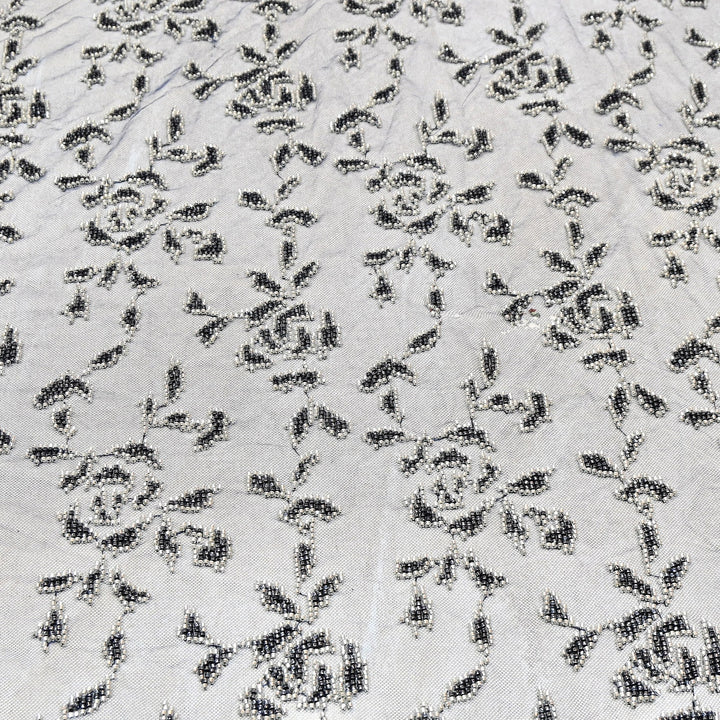 Luxury Imported Net Bead Embroidery Fabric 60" – Heavy Designer Net Fabric - CF4898-4