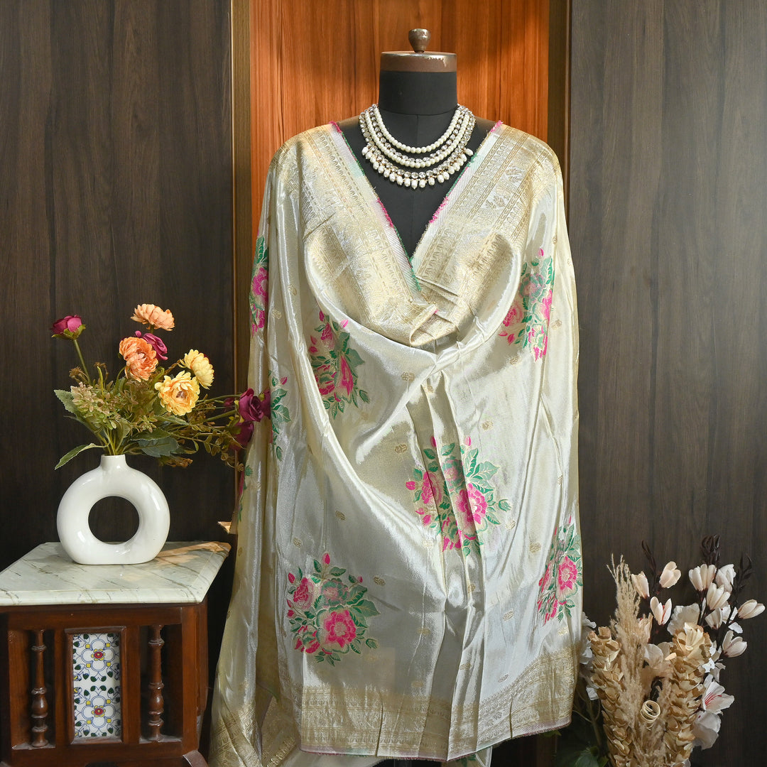 Dyble Tissue Meena Zari Dupatta | Premium Designer Ethnic Dupatta for Suits & Lehengas-EL0006