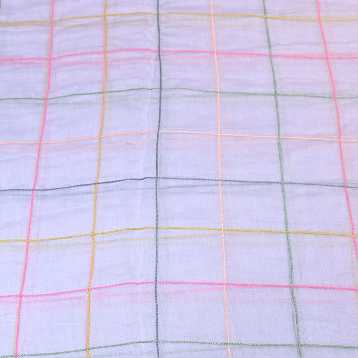 Premium Mul Chanderi Multicolor Thread Work Fabric - V2220C-06