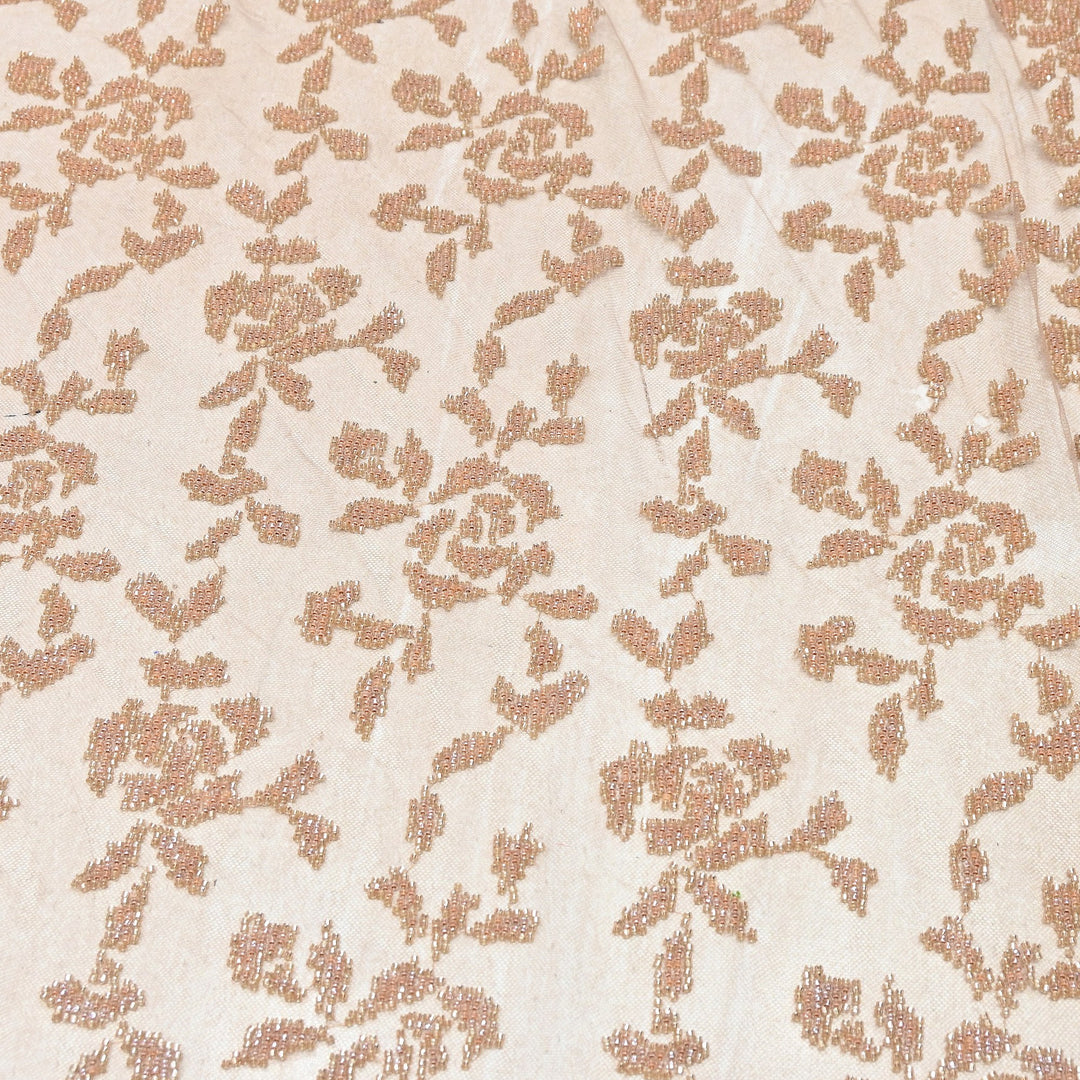 Luxury Imported Net Bead Embroidery Fabric 60" – Heavy Designer Net Fabric - CF4898-5