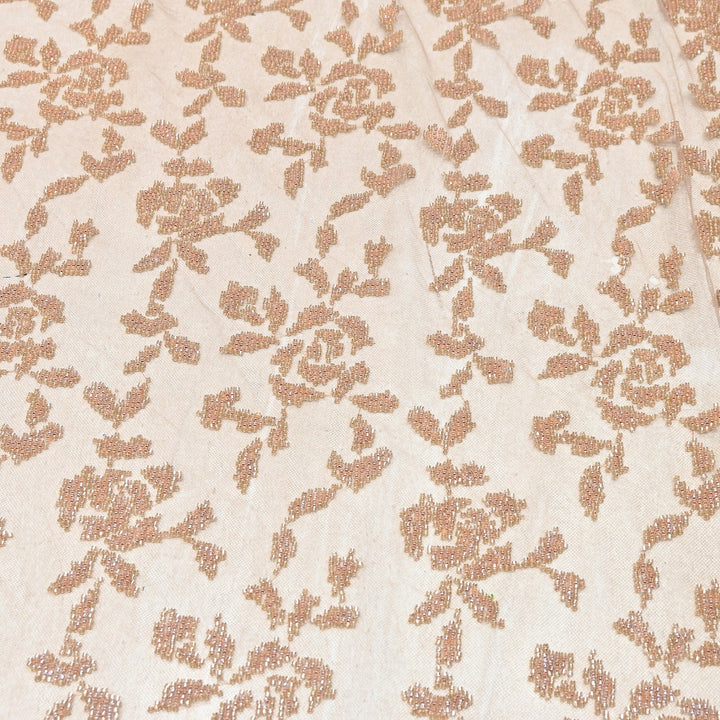 Luxury Imported Net Bead Embroidery Fabric 60" – Heavy Designer Net Fabric - CF4898-5