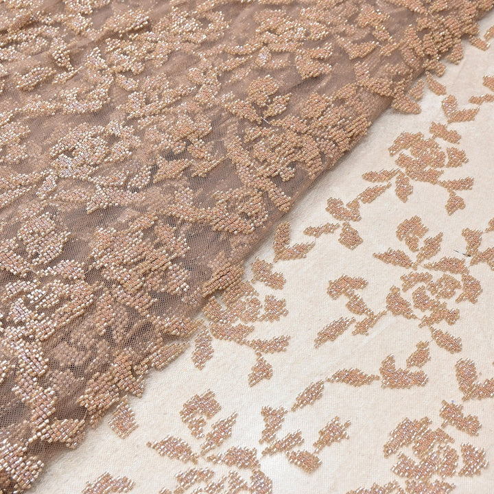 Luxury Imported Net Bead Embroidery Fabric 60" – Heavy Designer Net Fabric - CF4898-5