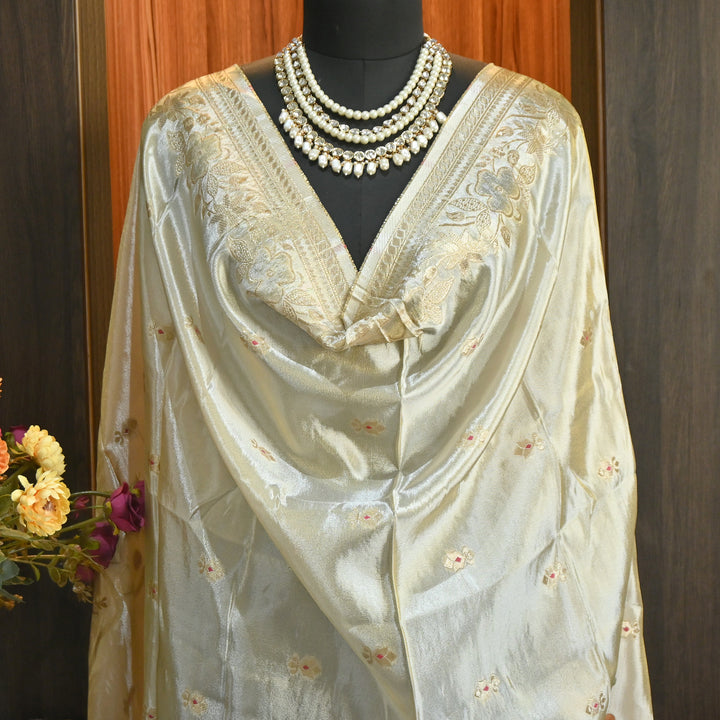 Dyble Tissue Meena Zari Dupatta | Premium Designer Ethnic Dupatta for Suits & Lehengas-EL0004