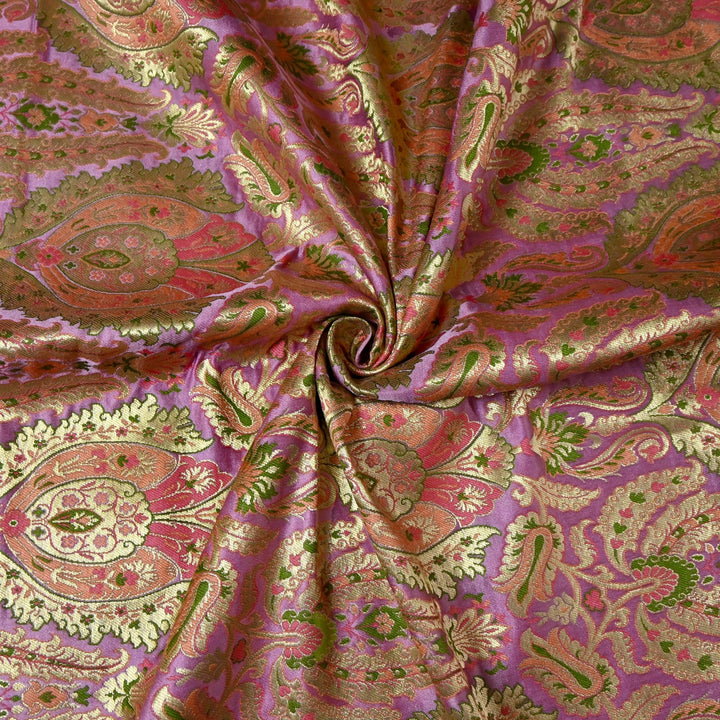 Satin Kimkhab Multi Brocade Fabrics