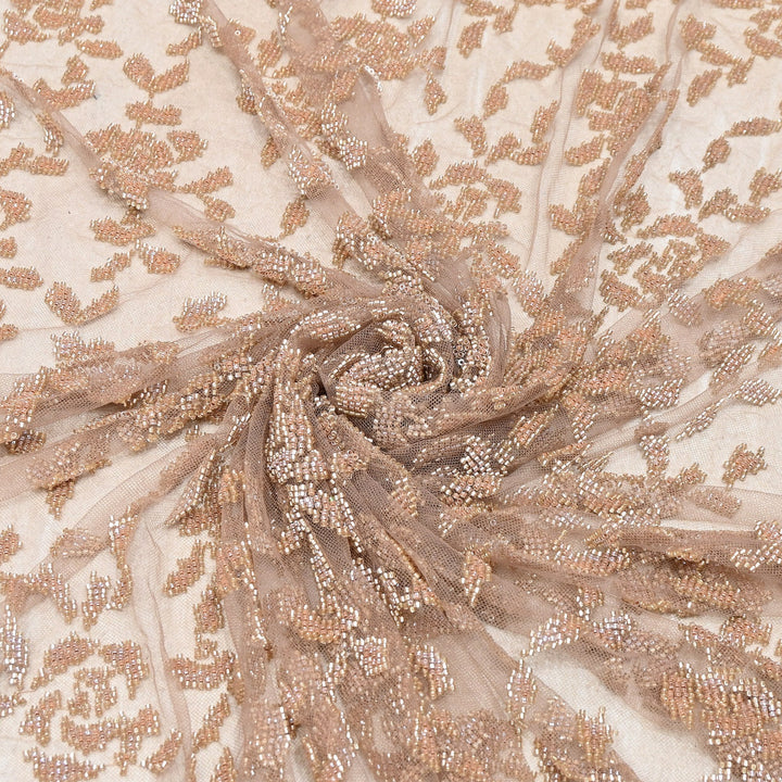 Luxury Imported Net Bead Embroidery Fabric 60" – Heavy Designer Net Fabric - CF4898-5