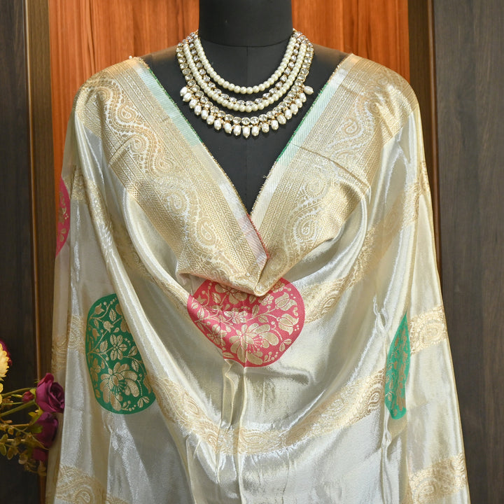 Dyble Tissue Meena Zari Dupatta | Premium Designer Ethnic Dupatta for Suits & Lehengas-EL0001