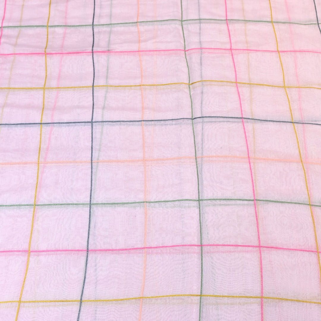 Premium Mul Chanderi Multicolor Thread Work Fabric - V2220C-08
