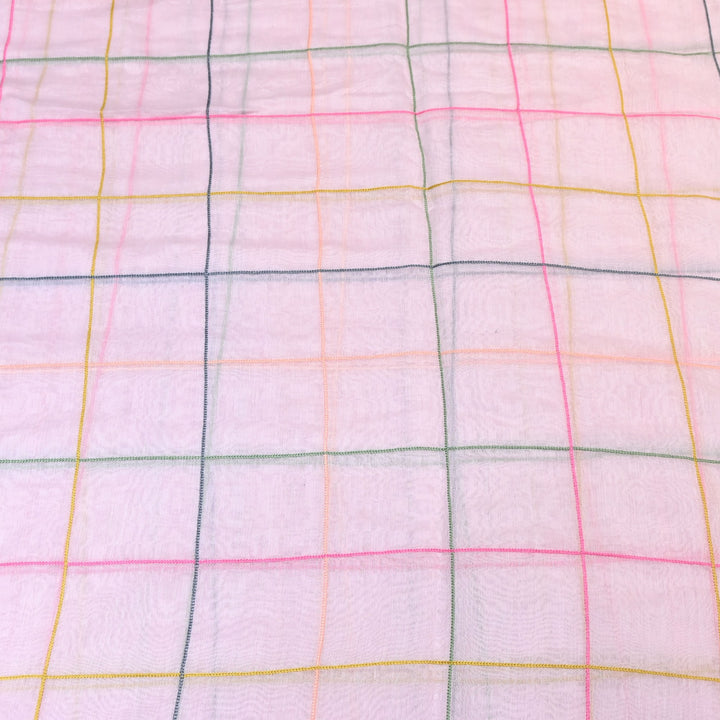 Premium Mul Chanderi Multicolor Thread Work Fabric - V2220C-08