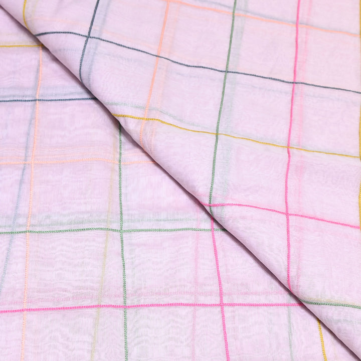 Premium Mul Chanderi Multicolor Thread Work Fabric - V2220C-08