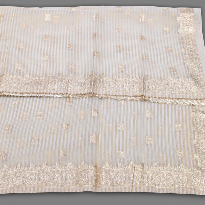 Elegant Organza Tissue Zari Jacquard Dupatta | Premium Designer Dupatta-JACQ395