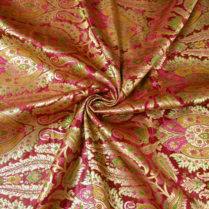 Satin Kimkhab Multi Brocade Fabrics