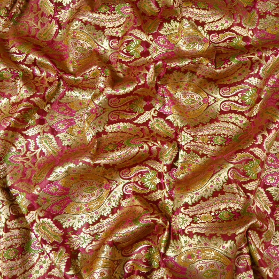 Satin Kimkhab Multi Brocade Fabrics