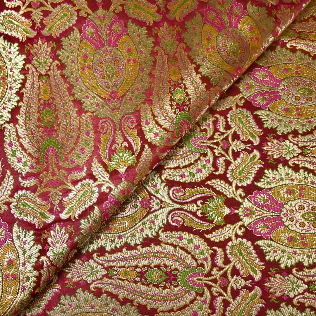 Satin Kimkhab Multi Brocade Fabrics