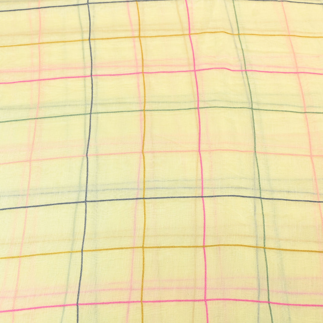 Premium Mul Chanderi Multicolor Thread Work Fabric - V2220C-01
