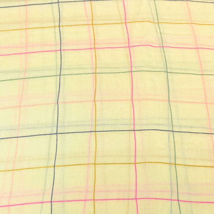 Premium Mul Chanderi Multicolor Thread Work Fabric - V2220C-01